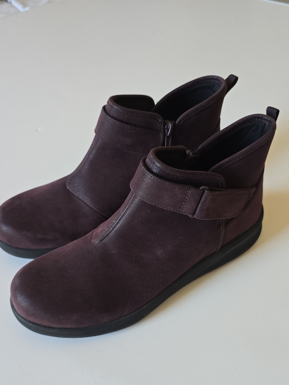 Cloudsteppers By CLARKS Women’s Ankle Boot - Plum Suede Comfort Sz 7.5 D